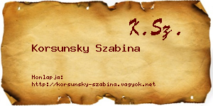 Korsunsky Szabina névjegykártya