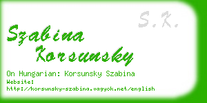 szabina korsunsky business card